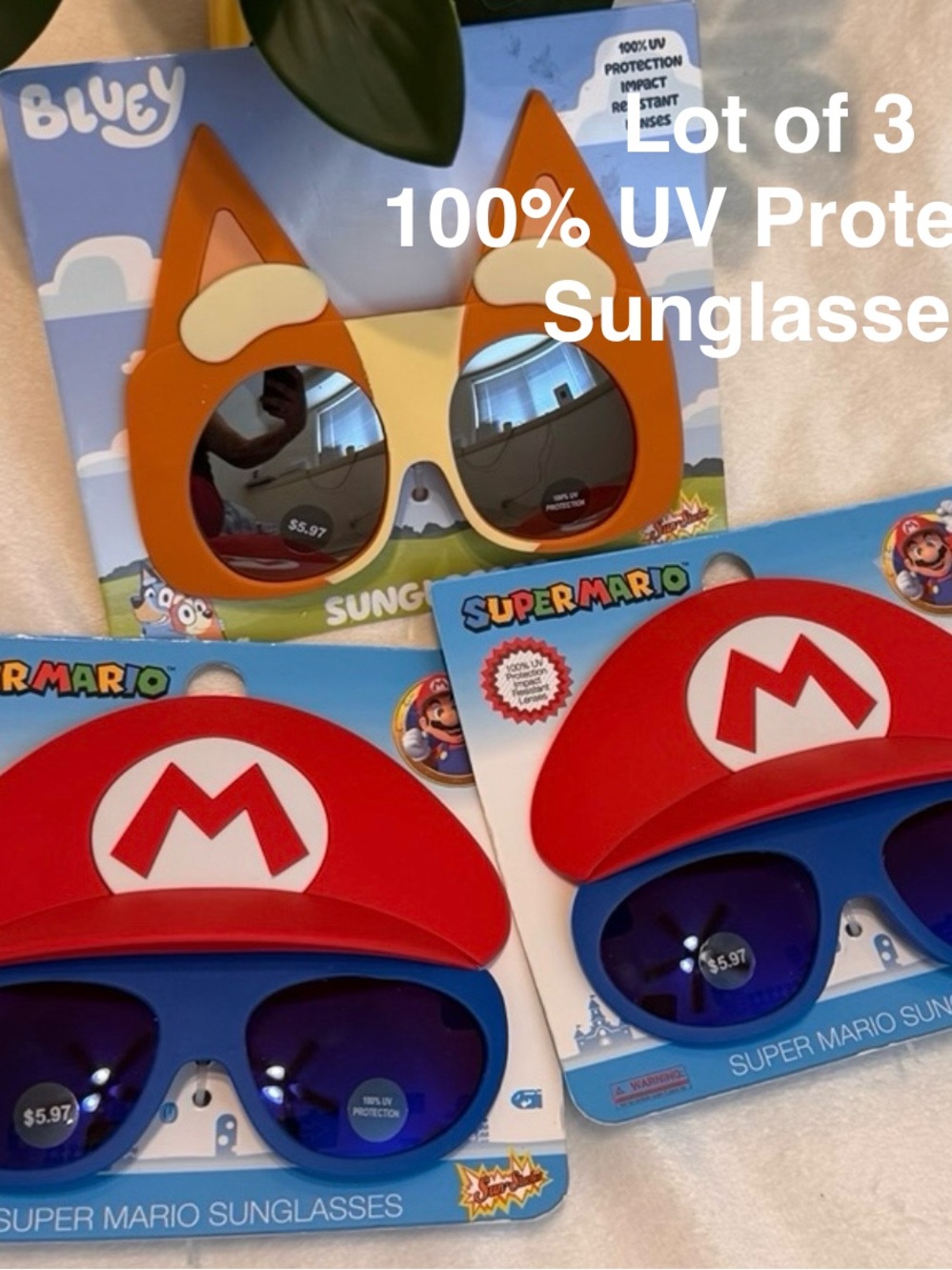 Nintendo Super Mario/Bluey  Kids Sunglasses 100% UV Protection